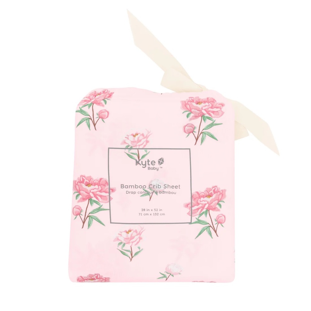 🆕 Kyte Baby Bamboo Crib Sheet in Sakura Peony: Limited Edition